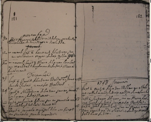 Doop van Alberdina Brilman op 24 dec1742 te R.K. Statie Colmschate.JPG